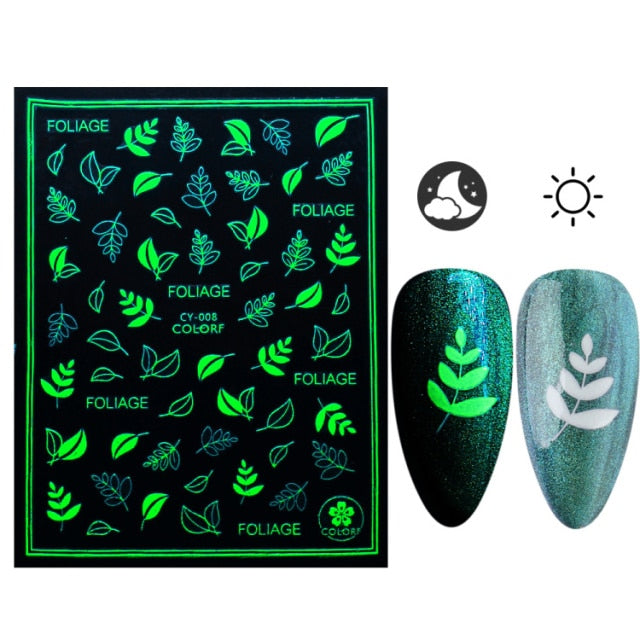 3D Glowing Halloween Nail Art Stickers