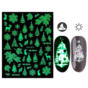 3D Glowing Halloween Nail Art Stickers