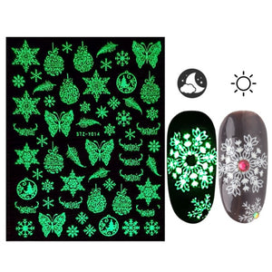 3D Glowing Halloween Nail Art Stickers