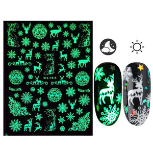 3D Glowing Halloween Nail Art Stickers