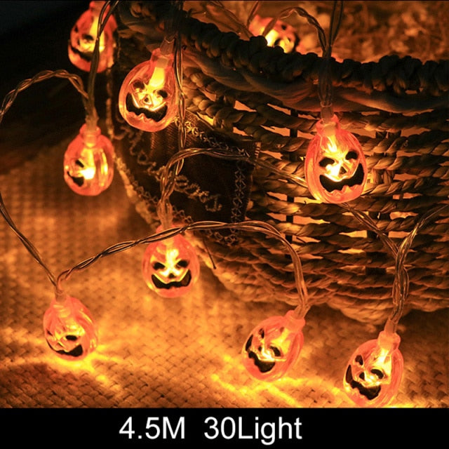 4.5M Night Light Halloween Decoration Pumpkin Ghost Skeletons Lights