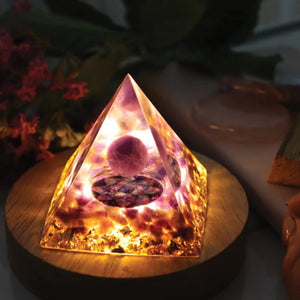 Natural Healing Crystals Orgonite Energy Pyramid Sculptures