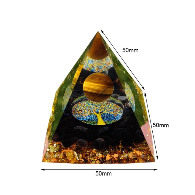 Natural Healing Crystals Orgonite Energy Pyramid Sculptures