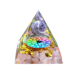 Natural Healing Crystals Orgonite Energy Pyramid Sculptures