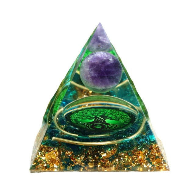 Natural Healing Crystals Orgonite Energy Pyramid Sculptures